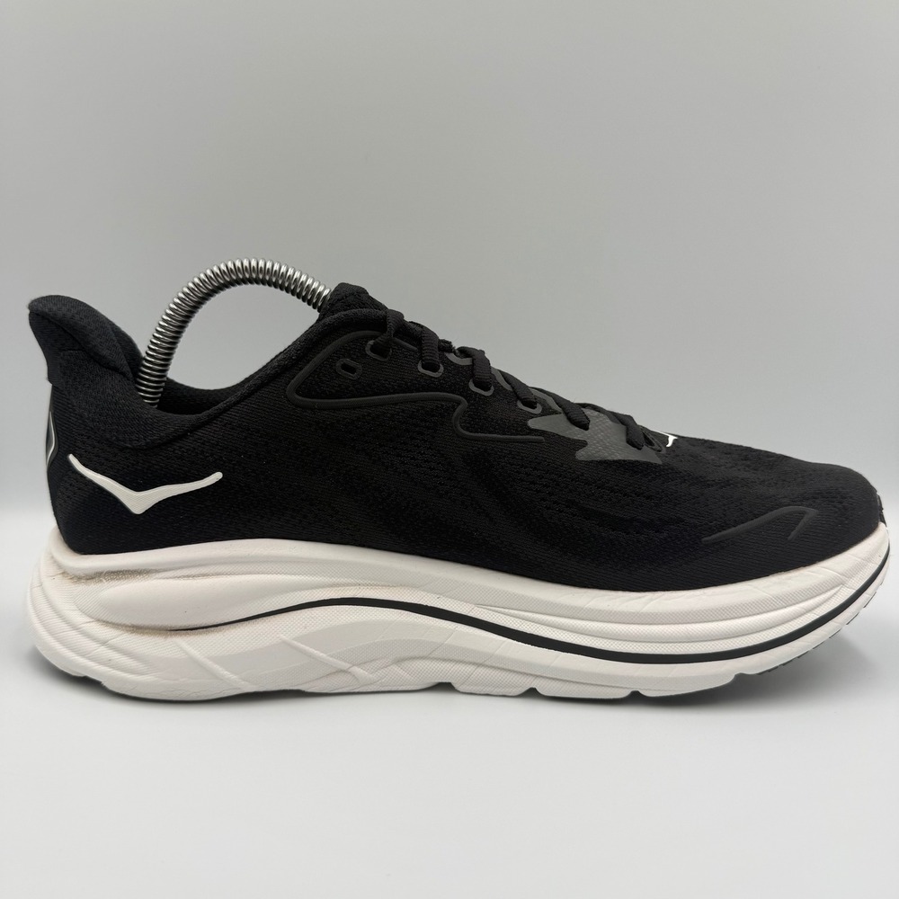 Hoka One One Clifton 10 Women's Size 10 Black White Running Shoes Sneakers - Picture 4 of 9